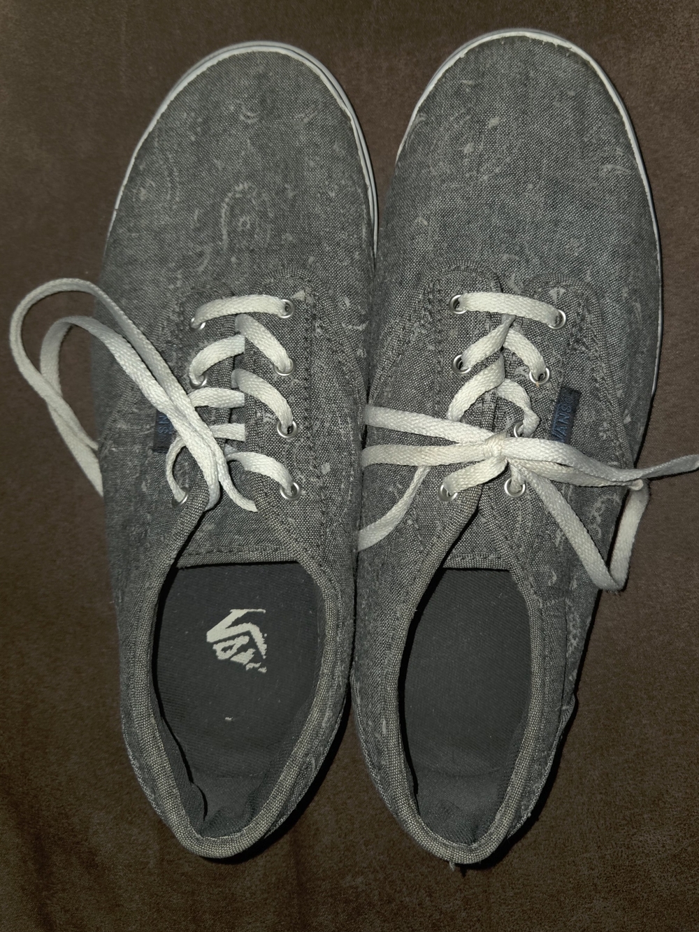 Vans Women's Charcoal Canvas Lace-Up Sneakers